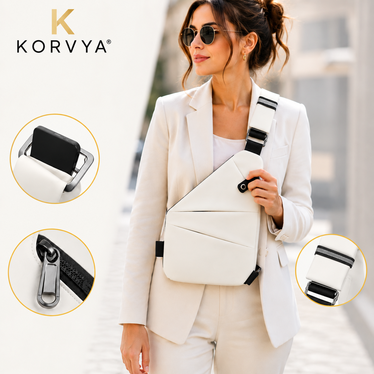 KORVYA ™ Sacoche à bandoulière