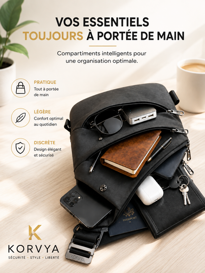 KORVYA ™ Sacoche à bandoulière